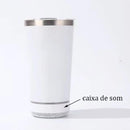 Copo Termico 420ml Tampa Abridor Cerveja Caixa Som Bluetooth