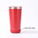 Copo Termico 420ml Tampa Abridor Cerveja Caixa Som Bluetooth