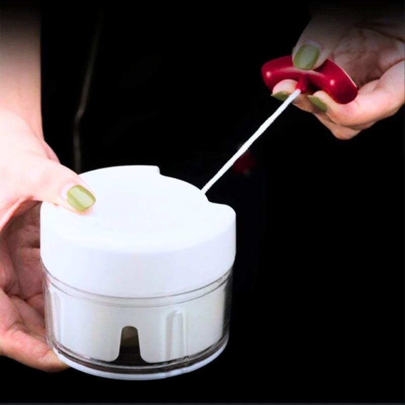 Mini Multiprocessador Triturador Manual 2 Lâminas Inox Alho