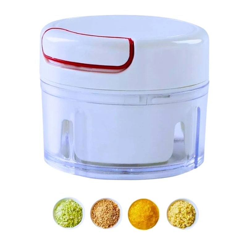 Mini Multiprocessador Triturador Manual 2 Lâminas Inox Alho