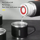 SKYTUR – Kit Térmico Completo para Todas as Estações! Garrafa Térmica 500ml + Tampa Multiuso + Xícaras | Quente & Frio | Envio Imediato!