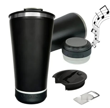 Copo Termico 420ml Tampa Abridor Cerveja Caixa Som Bluetooth