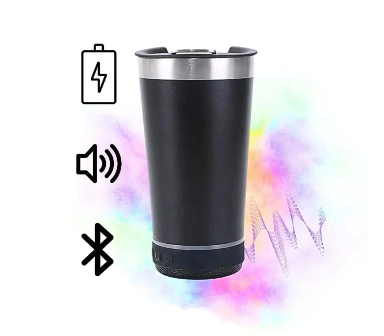 Copo Termico 420ml Tampa Abridor Cerveja Caixa Som Bluetooth