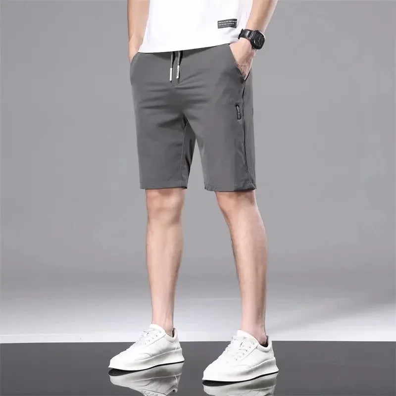 Calça Masculina Reta em Seda Gelada