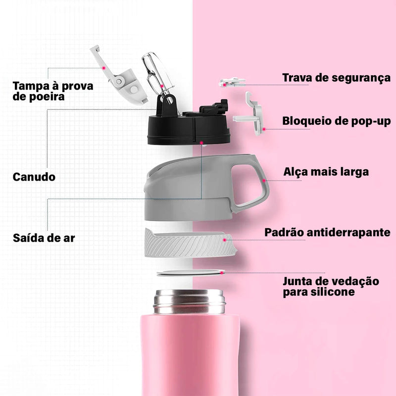 FEIJIAN Garrafa de água Térmica de Aço Inoxidável 316,Garrafa de água Gradual Multicolorida,Isolamento Vácuo Para Fitness,Moda