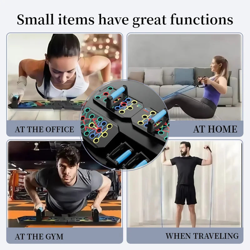 Portable Multi-Function Push-Up Board Fitness Equipment for Home Workout Muscle Training Foldable Stretching Exercise Gear