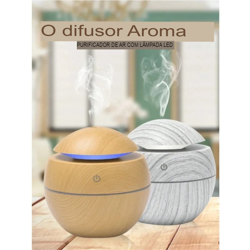 Humidificador de ar de madeira purificador USB aromaterapia difusor spray essence umidificador ultra-sônico
