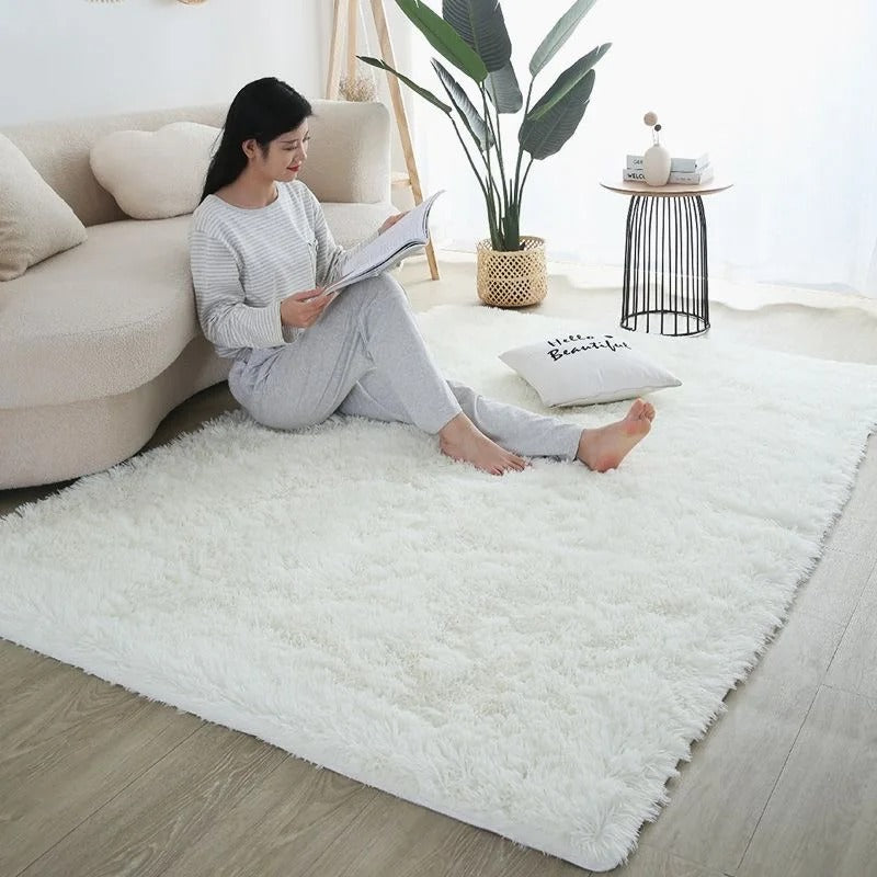 Tapete peludo sala de estar quarto moderno estilo nórdico decoração tapete tamanho grande preto cinza branco antiderrapante crianças