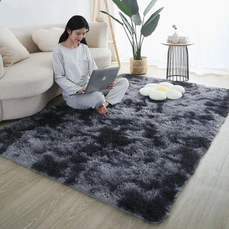 Tapete peludo sala de estar quarto moderno estilo nórdico decoração tapete tamanho grande preto cinza branco antiderrapante crianças