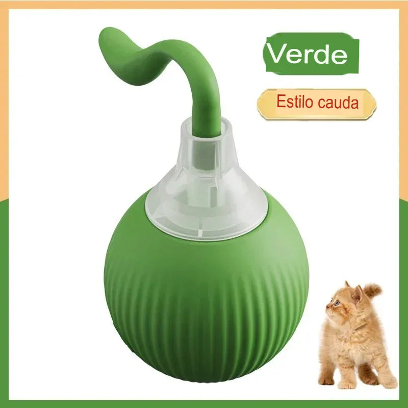 Brinquedo Interativo Automático para Gatos – Bola Recarregável com Cauda Simulada