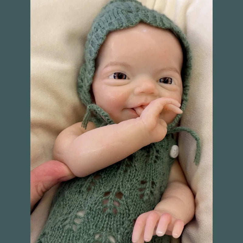 Boneca Bebê Reborn Menino de Silicone – 13 Polegadas