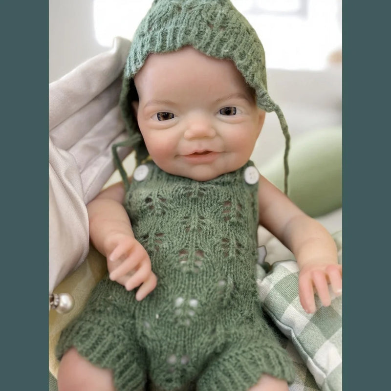 Boneca Bebê Reborn Menino de Silicone – 13 Polegadas