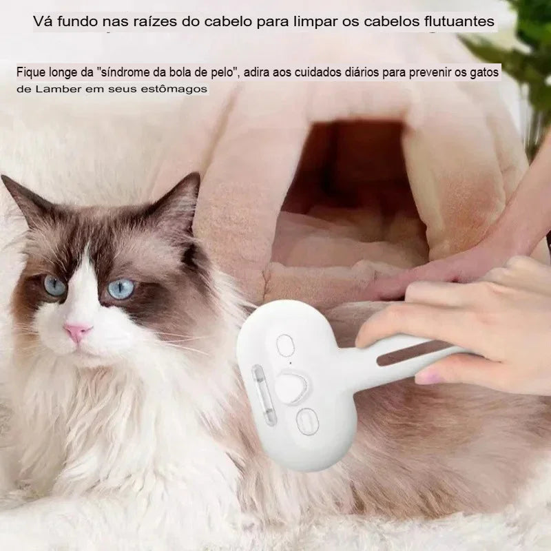 Spray Pente Removedor de Pelos para Pets – Escova 2 em 1 com Névoa de Água