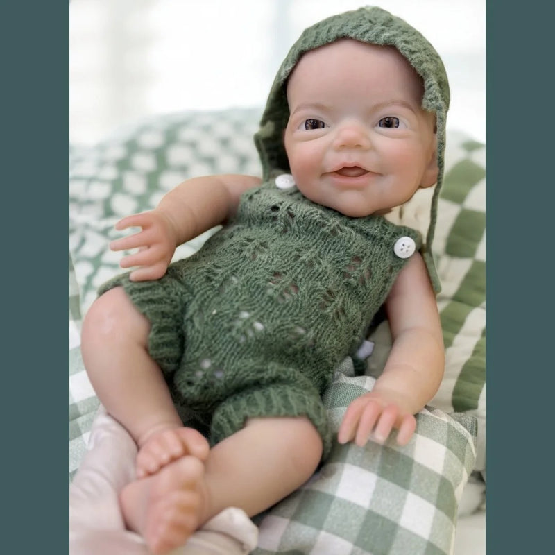 Boneca Bebê Reborn Menino de Silicone – 13 Polegadas