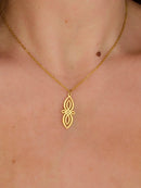 Colar Geométrico de Aço Inoxidável com Pingente de Nó