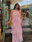 Vestido Longo Elegante com Flores 3D – Estilo Boho Chic para o Verão