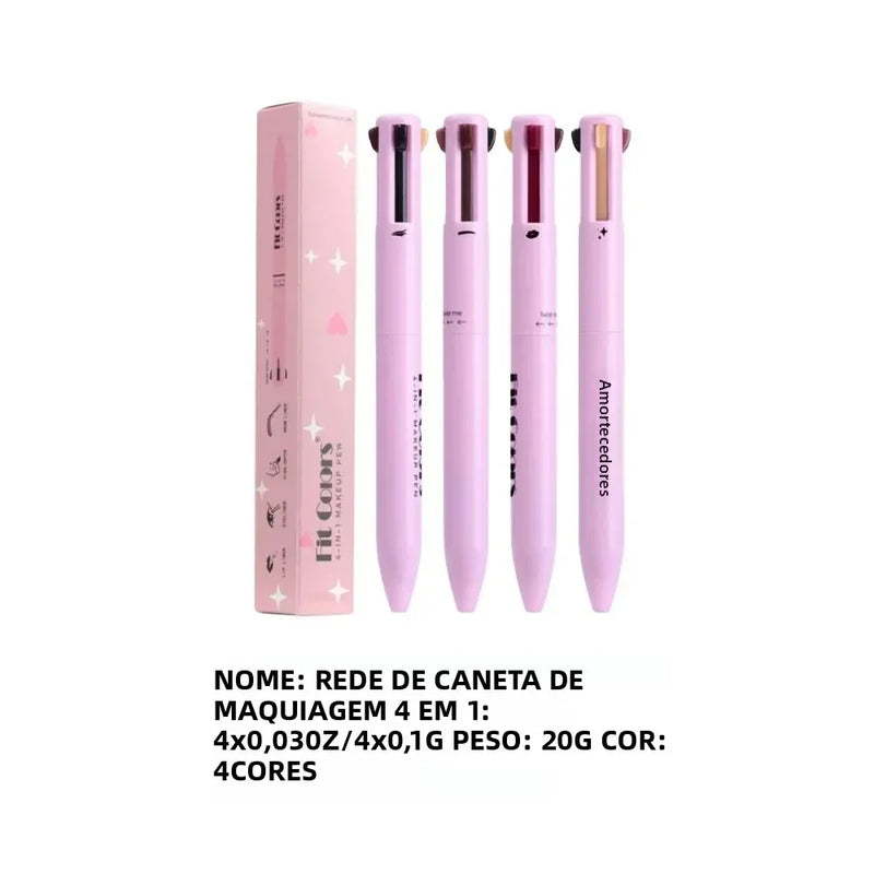 Fit Colors Caneta Multifuncional 4 em 1 - O Poder da Beleza em um Só Produto!
